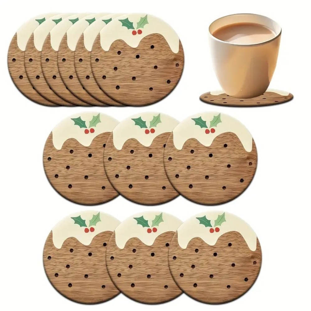 Wooden Cup Coasters Set Puddin - Coffee Tea And Sugar Set ulasan dan harga