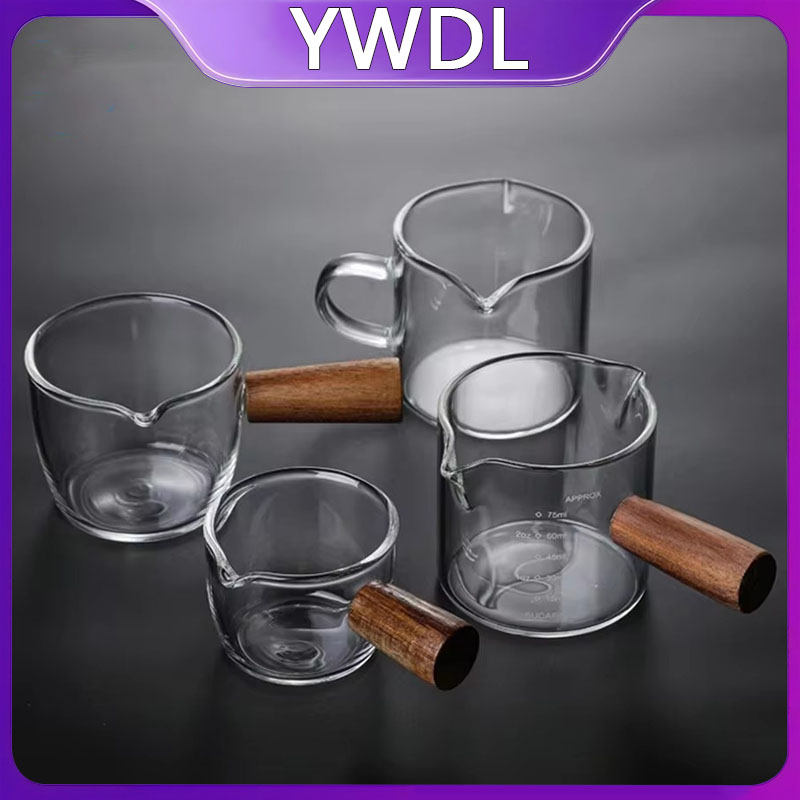 50-250ml Wood Handle Glass Esp - Barista Milk Jug ulasan dan harga