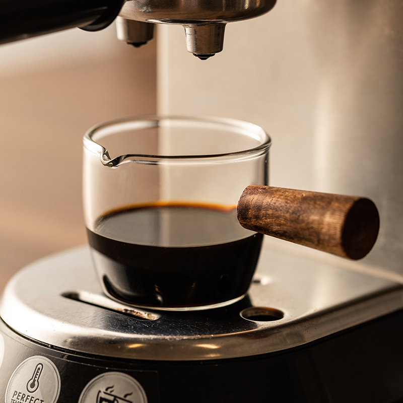 50-250ml Wood Handle Glass Esp - Barista Milk Jug ulasan dan harga